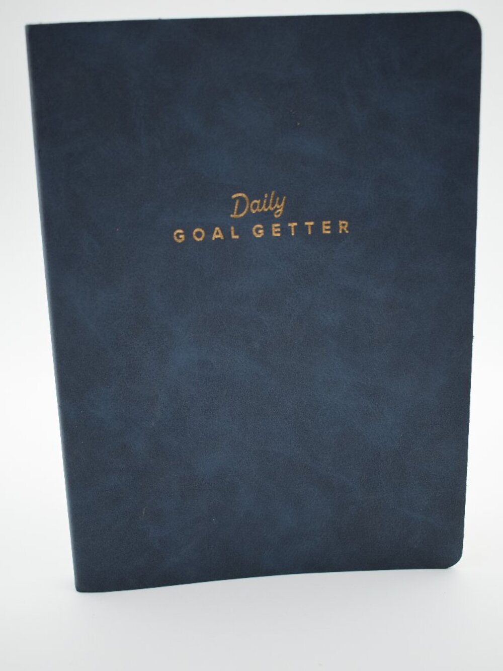 Daily Goal Getter Planner Navy Blue Faux Leather Productivity Journal Organizer